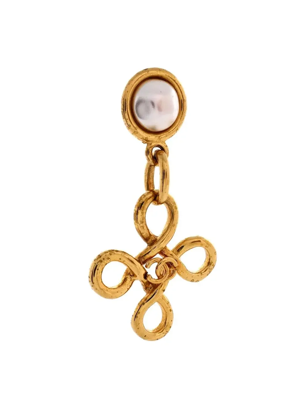 Chanel Vintage Cc Cross Dangle Clip-On #303956C10B